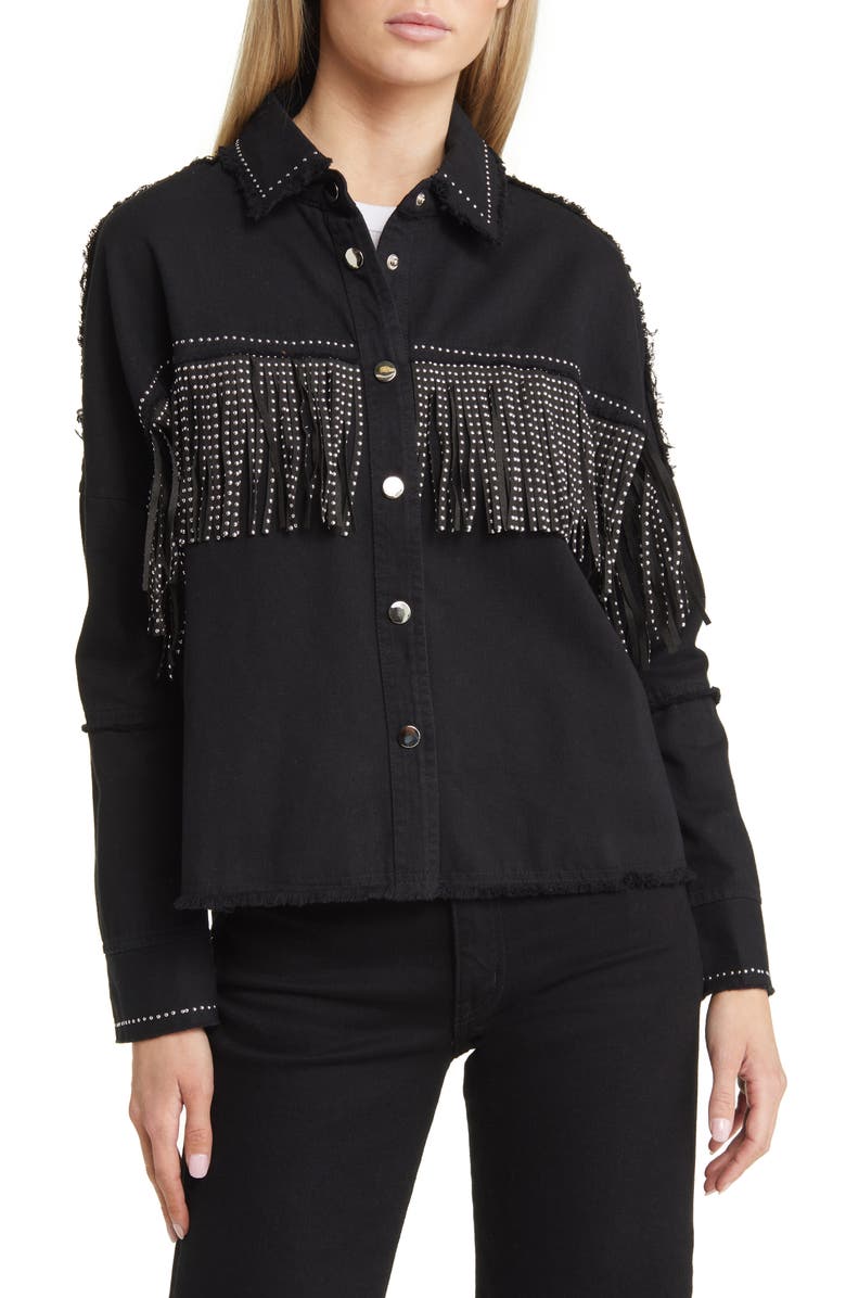 NIKKI LUND Fringe Oversize Jacket, Alternate, color,