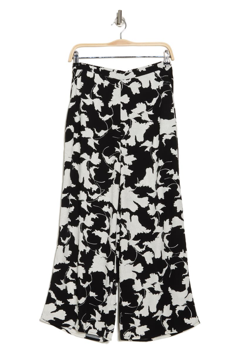 NORDSTROM RACK Printed Palazzo Pants, Alternate, color, Black- Ivory Terrace Floral