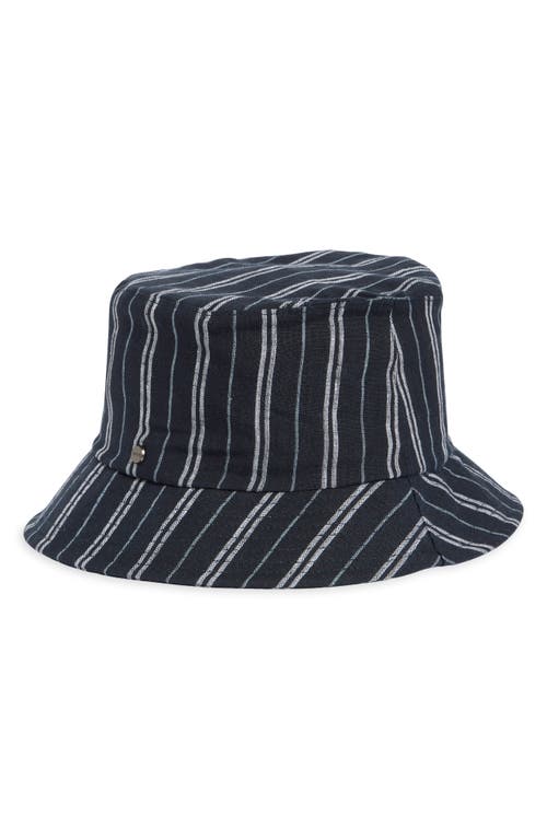 Vince Messa Stripe Hemp Bucket Hat In Coastal Blue