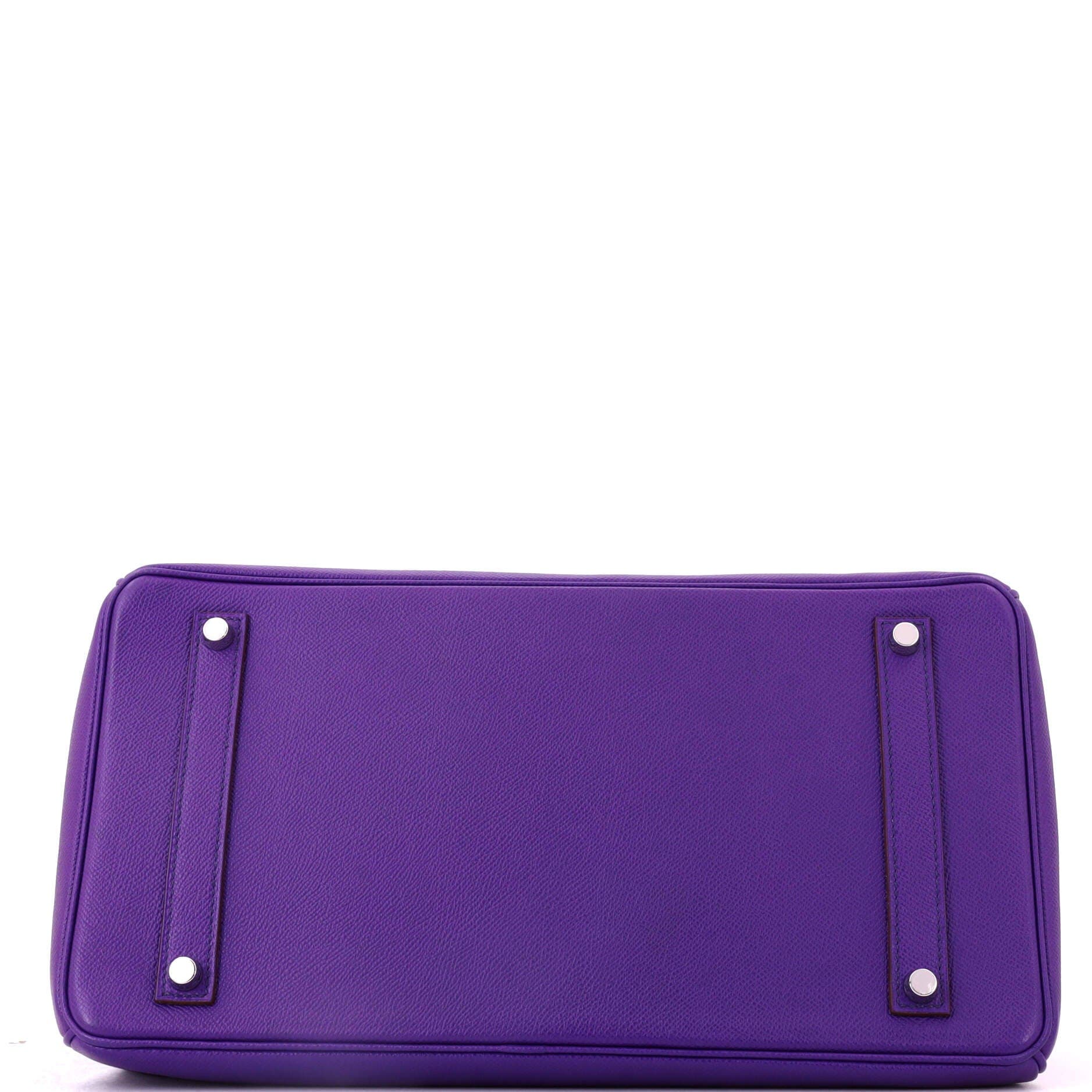 Birkin Handbag Purple Epsom with Palladium Hardware 35, Alternate, color, Red