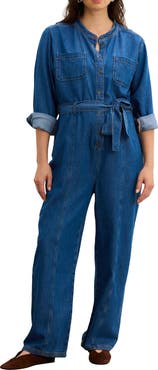 HATCH The Drapey Denim Jumpsuit