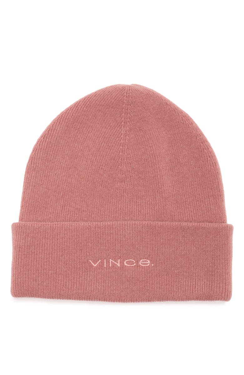 Vince Wool & Cashmere Cuffed Beanie, Main, color, Mauve Rose