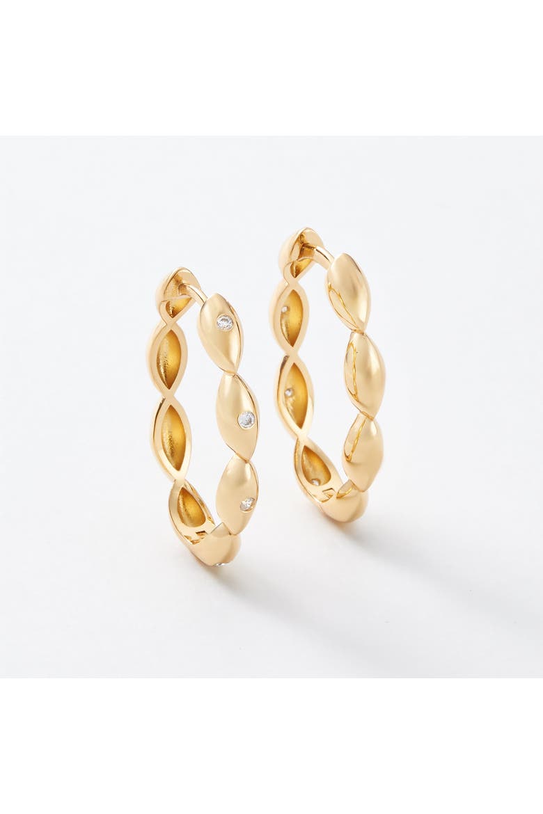 Wisteria Reversible Gold and Topaz Hoop Earrings, Main, color, Gold