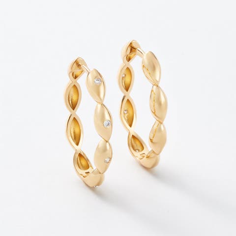 Wisteria Reversible Gold and Topaz Hoop Earrings