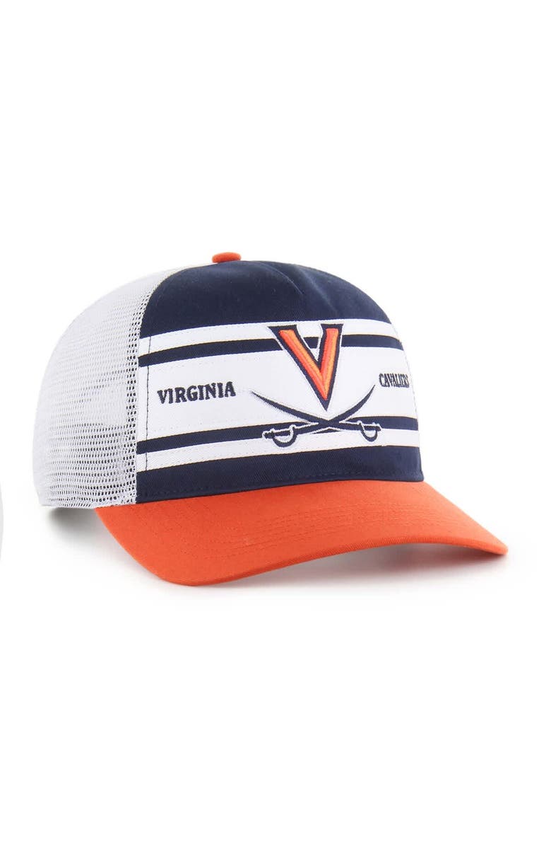 '47 Youth '47 Navy/Orange Virginia Cavaliers Super Stripe Hitch Adjustable Trucker Hat, Alternate, color, Navy