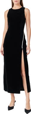 Endless Rose Jewel Trim Sleeveless Velvet Maxi Dress
