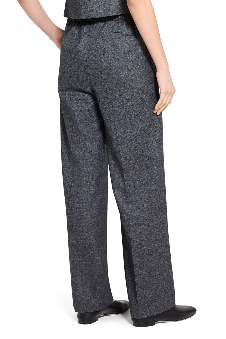 Marled Flannel Wide Pull-On Pants, Alternate, color, PEPPER MULTI