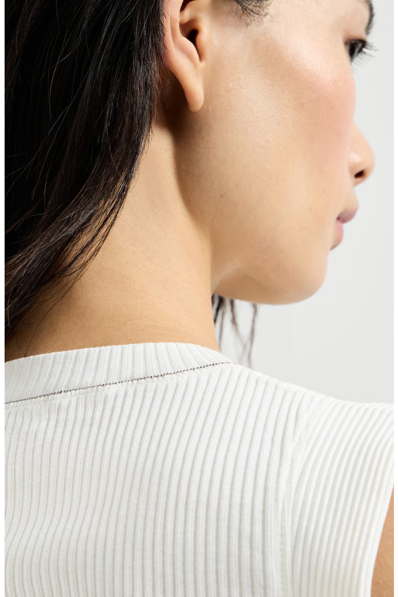 Ribbed jersey top, Alternate, color, Ivory