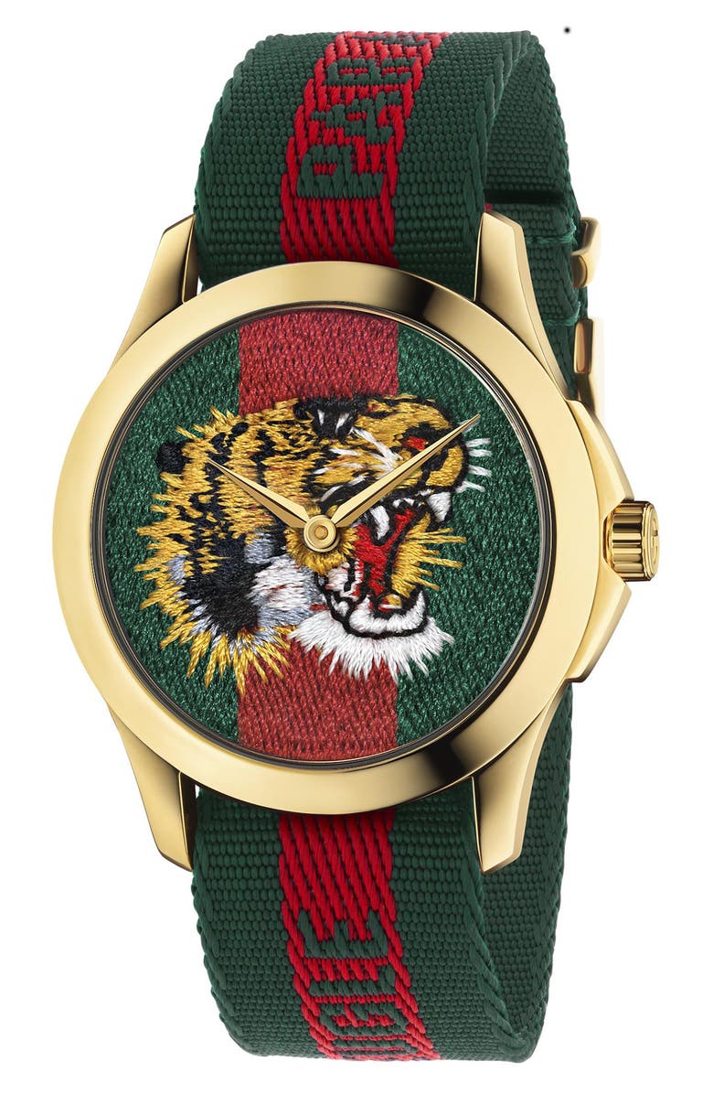 Gucci G-Timeless Nylon Strap Watch, 38mm, Main, color, 