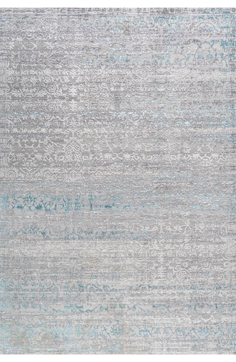 JONATHAN Y Tidal Modern Strie' Area Rug, Main, color, Gray/Turquoise