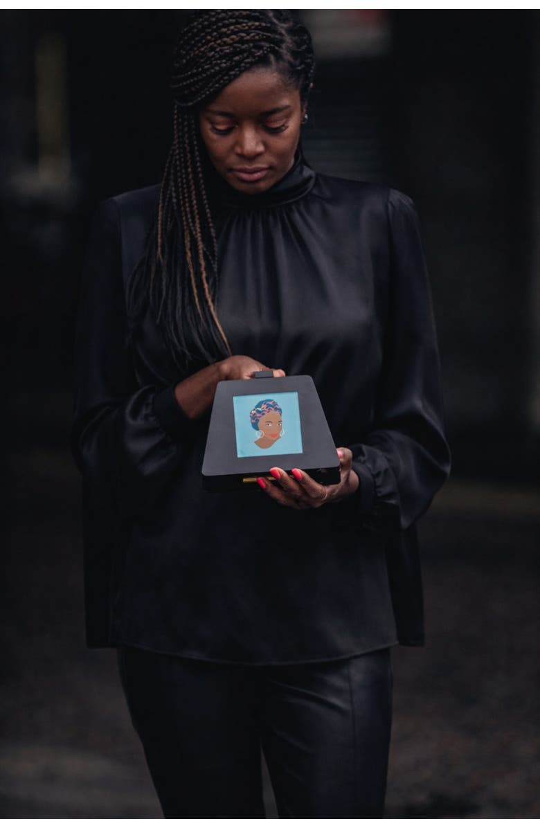 LarAllan Molly Acrylic Cocktail Clutch, Alternate, color, Black