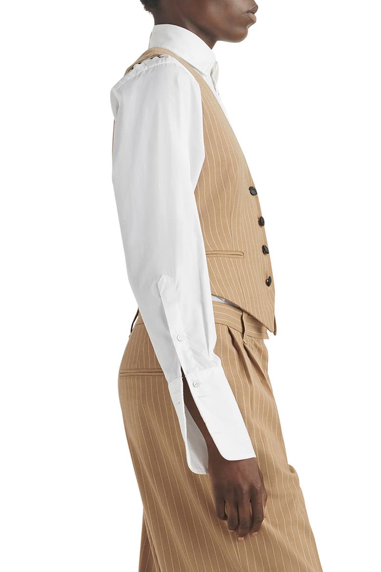 Priya Stripe Vest, Alternate, color, CAMELSTRP