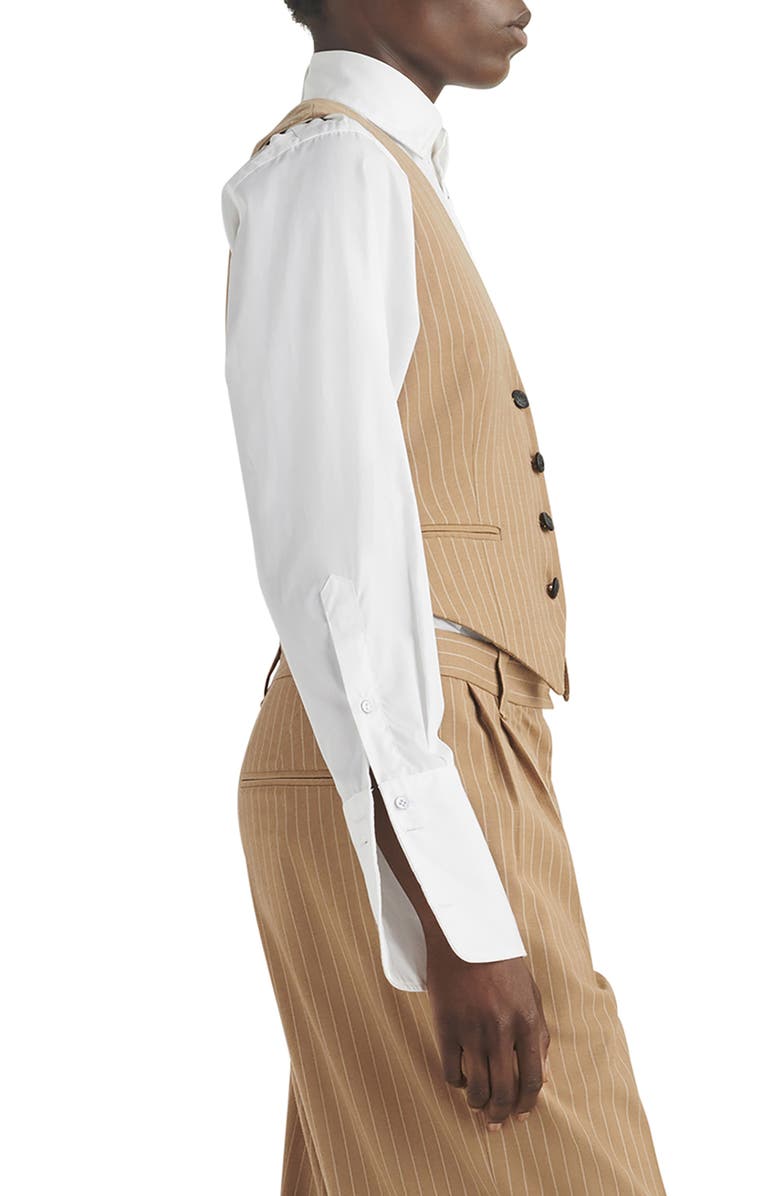 rag & bone Priya Stripe Vest, Alternate, color, Camelstrp