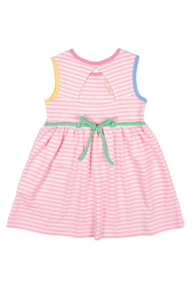 Stripe Knit Dress With Flowers, Alternate, color, Pink/White