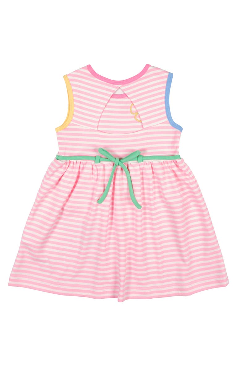 Florence Eiseman Stripe Knit Dress With Flowers, Alternate, color, Pink/White