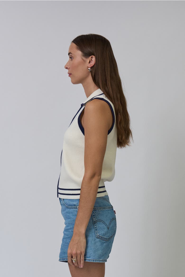 Allie Sleeveless Collared Zip Up, Alternate, color, IVORY