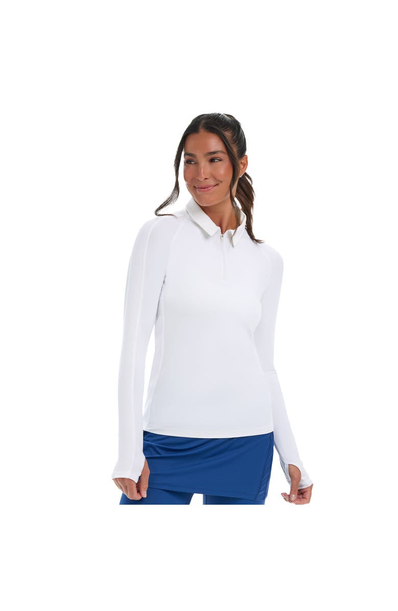 BloqUV Women's Quarter Zip Polo Shirt, Main, color, White