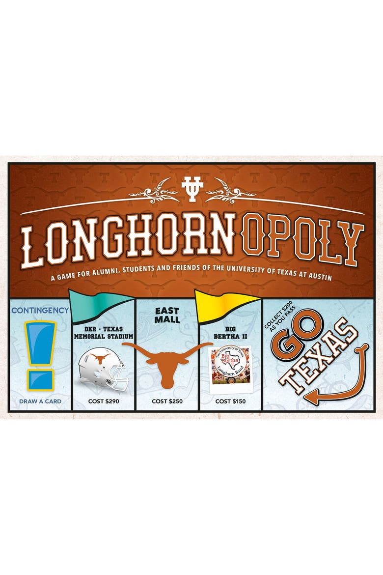 Longhorn Opoly Texas Themed Family Board Game Ages 8+, Main, color, Multicolored