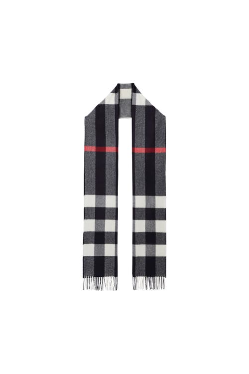 Burberry Check Cashmere Scarf In Black