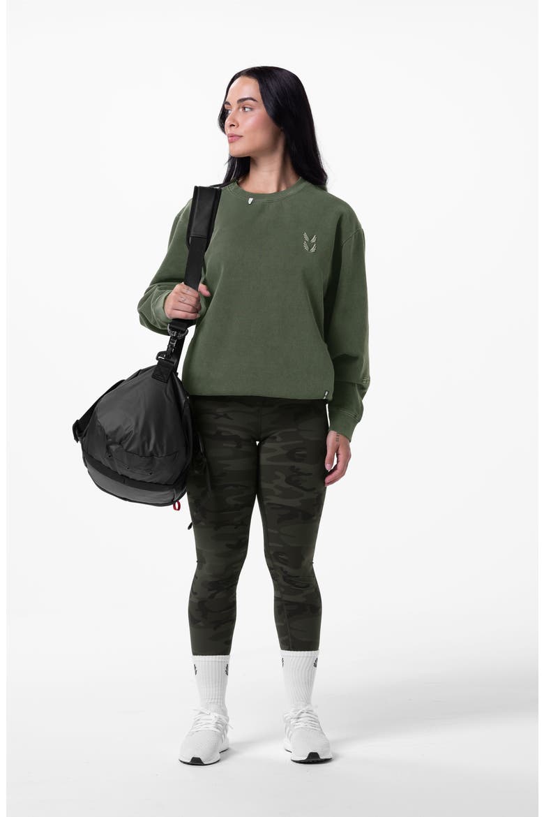 Tech Essential Distressed Crewneck, Alternate, color, Faded Olive