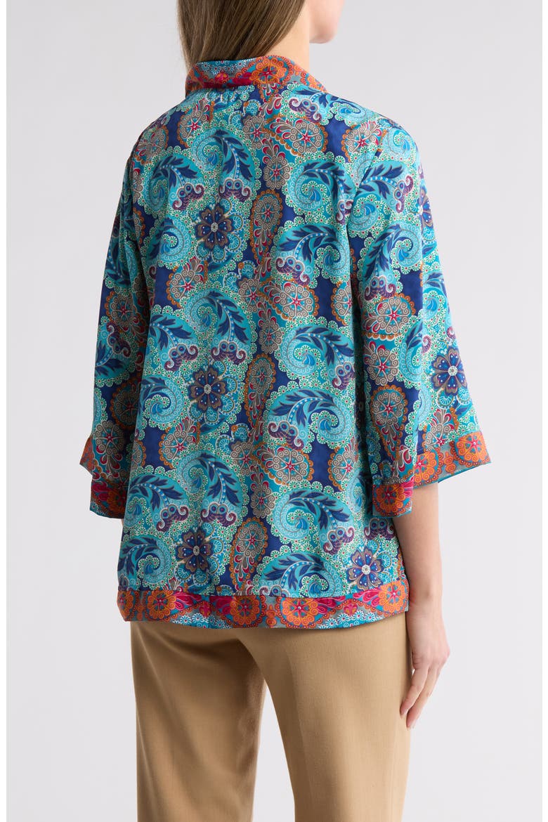 Paisley Cover-Up, Alternate, color, BLUE/ORANGE