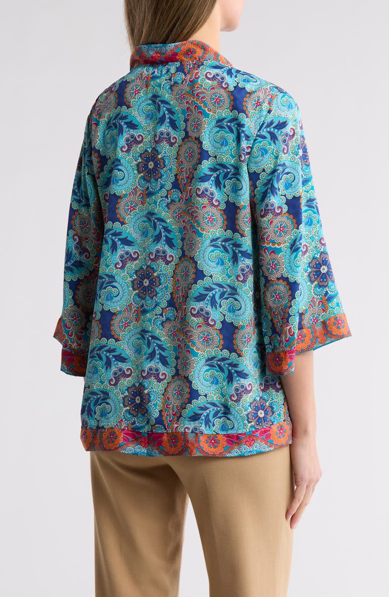 La Fiorentina Paisley Cover-Up, Alternate, color, Blue/Orange