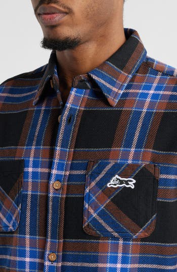 Big Drip Cotton Flannel Button-Up Shirt