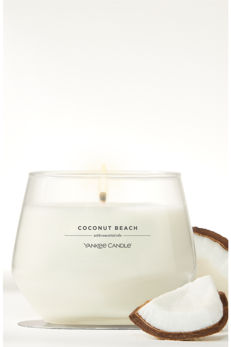 Coconut Beach Studio Candle with Essential Oils, Set of 2, Alternate, color, White