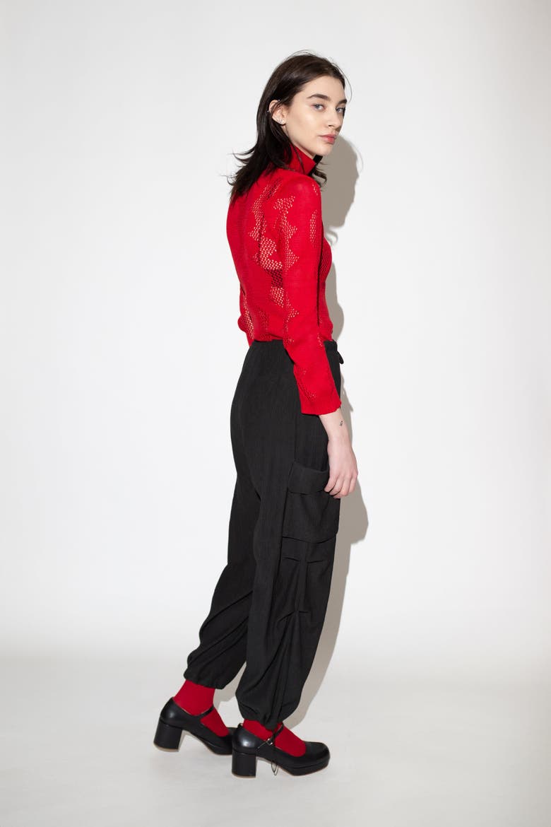 Tambalah Crinkle Cargo Pant, Alternate, color, Black Crinkle