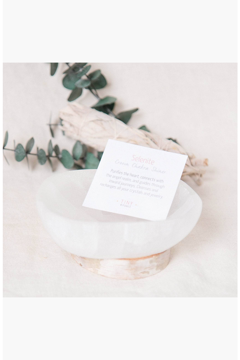 Handcrafted Selenite Crystal Recharging Bowl, Alternate, color, Translucent White