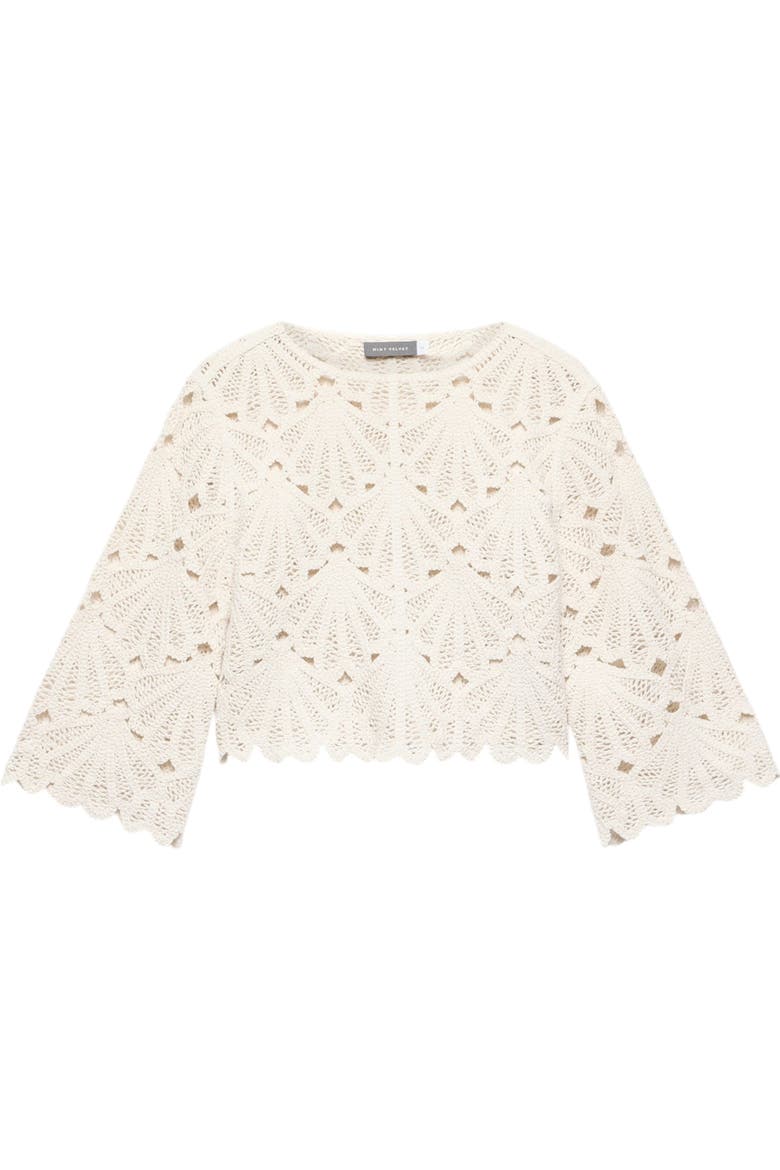 Crochet Knited Top, Alternate, color, Neutral