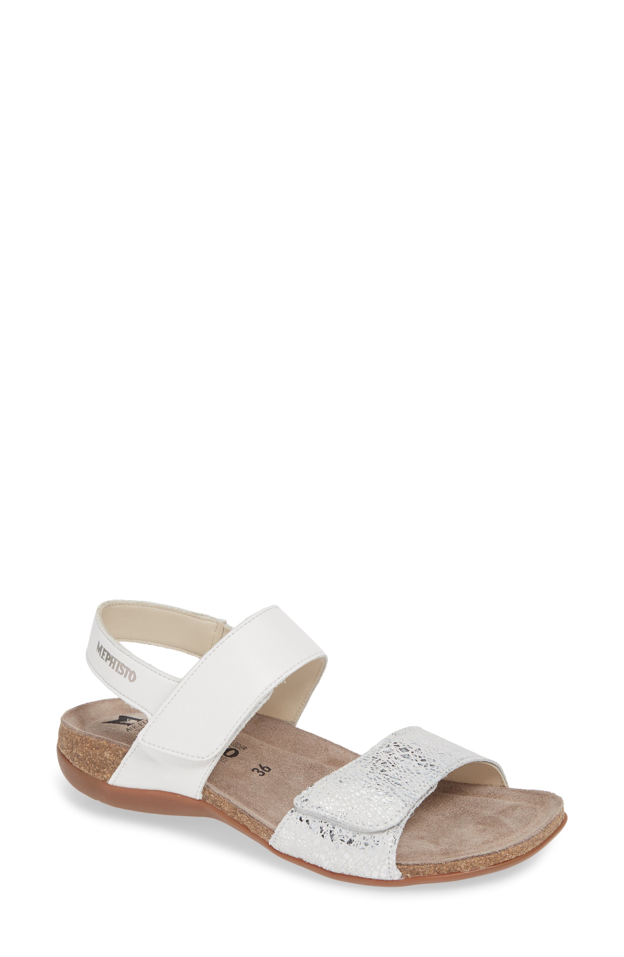 'Agave' Sandal, Main, color, WHITE LEATHER
