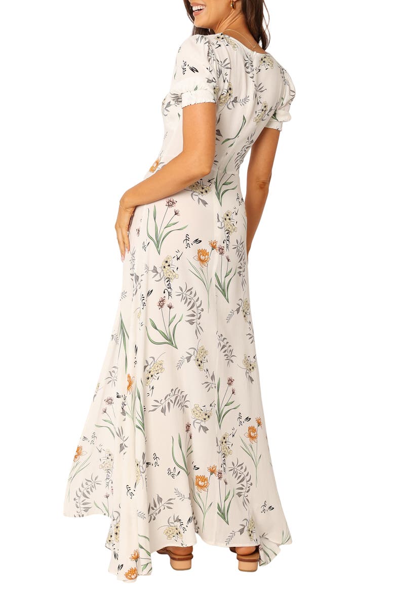 Franklin Floral Puff Sleeve Maxi Dress, Alternate, color, WHITE FLORAL