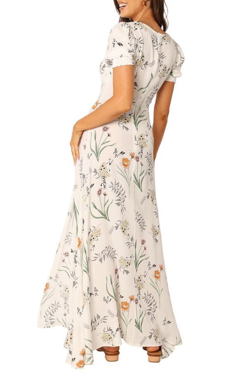 Petal And Pup Petal & Pup Franklin Floral Puff Sleeve Maxi Dress In Neutral