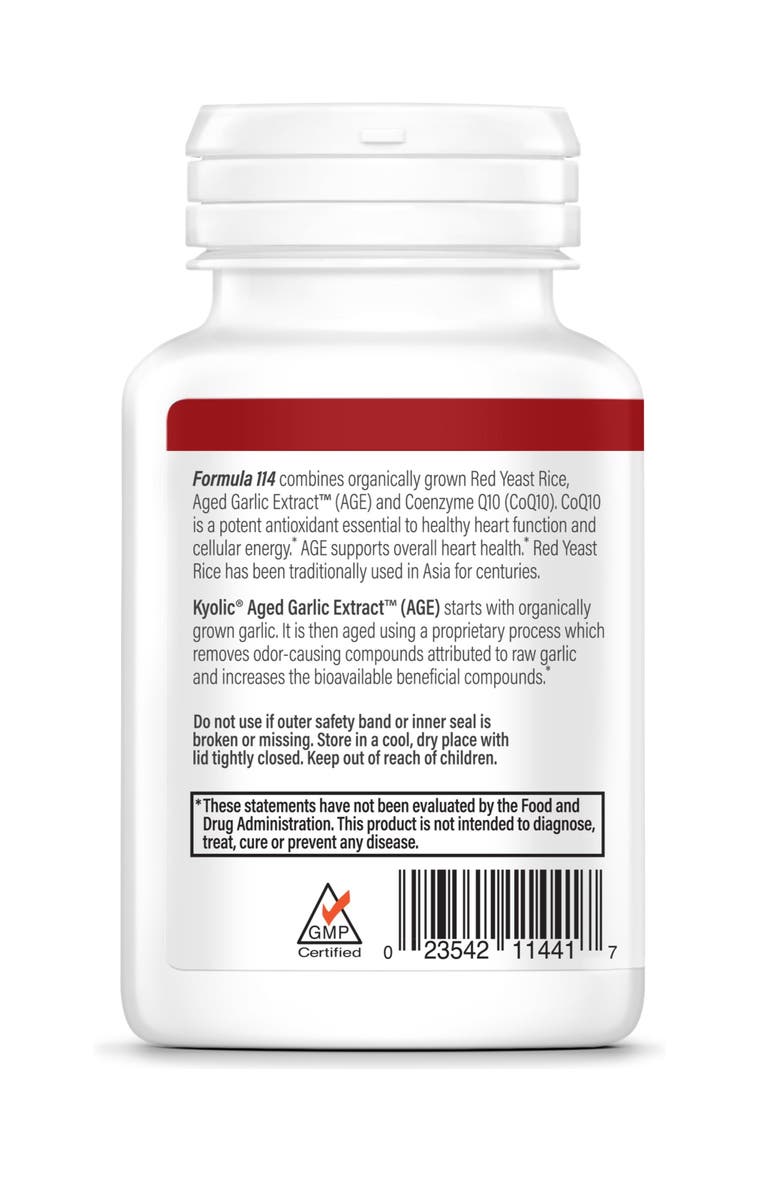 Kyolic Aged Garlic Extract Formula 114, Red Yeast Rice CoQ10, Capsules 75 Count, Alternate, color, NO COLOR