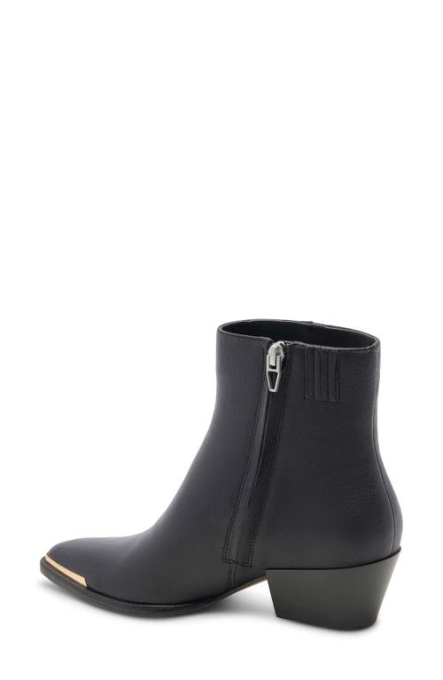 Dolce Vita Nonah Pointed Toe Bootie In Black Leather