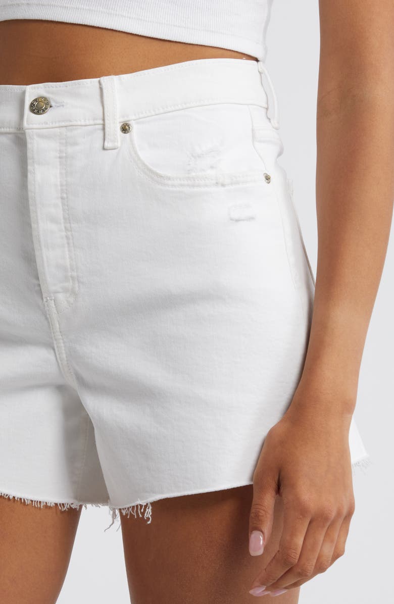 DAZE Bottom Line High Waist Distressed Denim Cutoff Shorts, Alternate, color, 