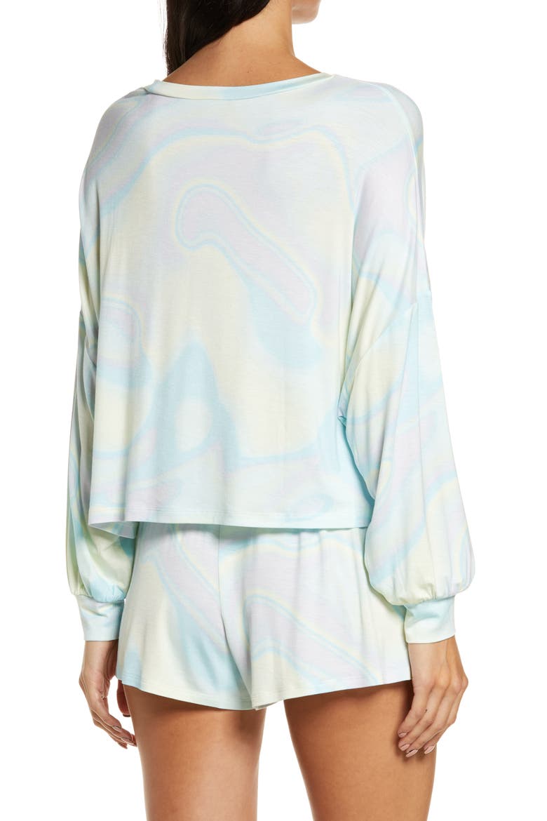 Intimates All American Long Sleeve Shortie Pajamas, Alternate, color, IRIDESCENT