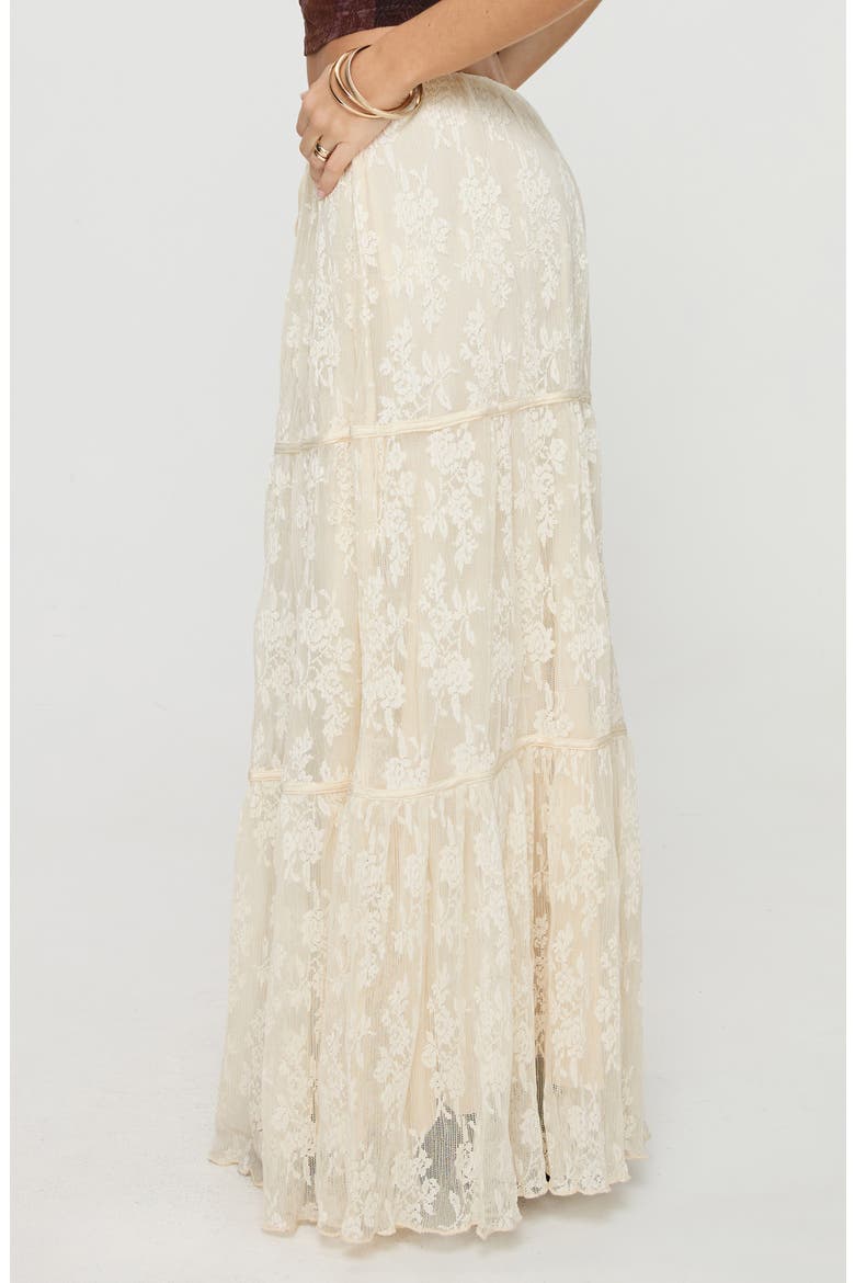 Lace Tiered Maxi Skirt, Alternate, color, LIGHT BEIGE