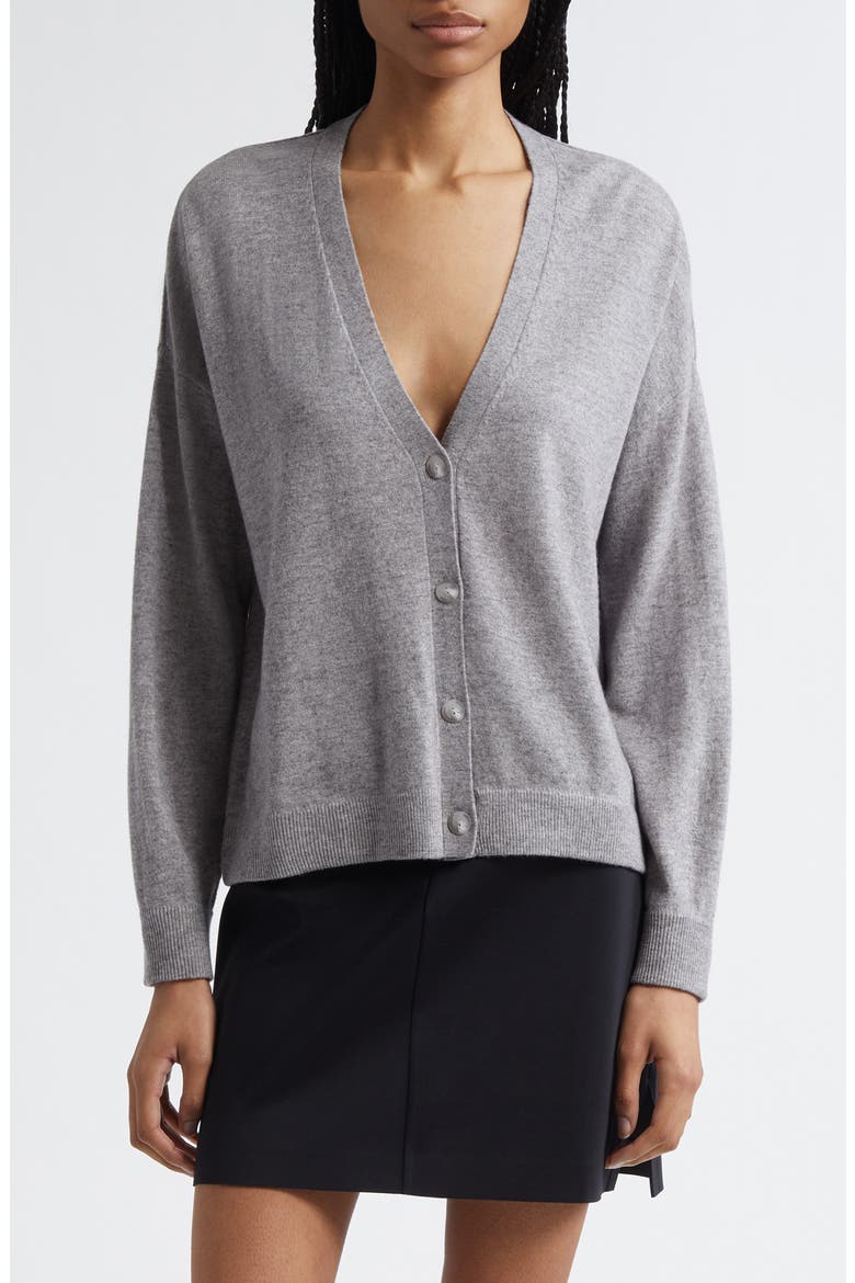 Magda Wool & Cashmere Cardigan, Main, color, LIGHT GREY