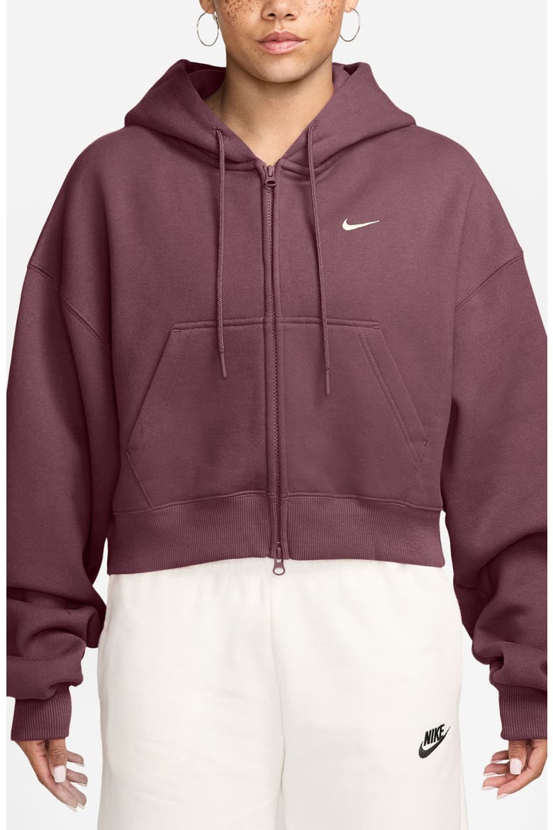 Studio Fleece Oversize Cropped Hoodie, Main, color, PINKSMOKE/ SAIL