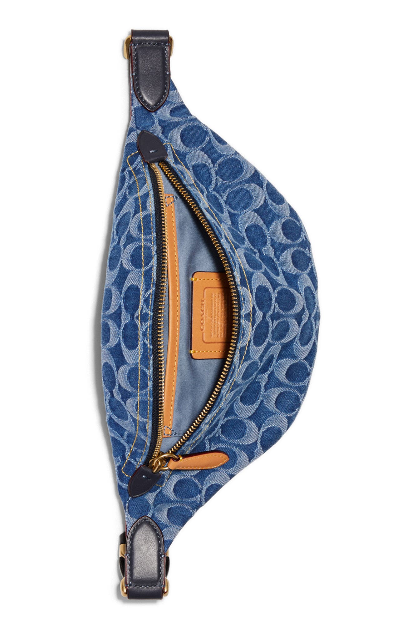 COACH Charter Signature Denim Belt Bag, Alternate, color, 