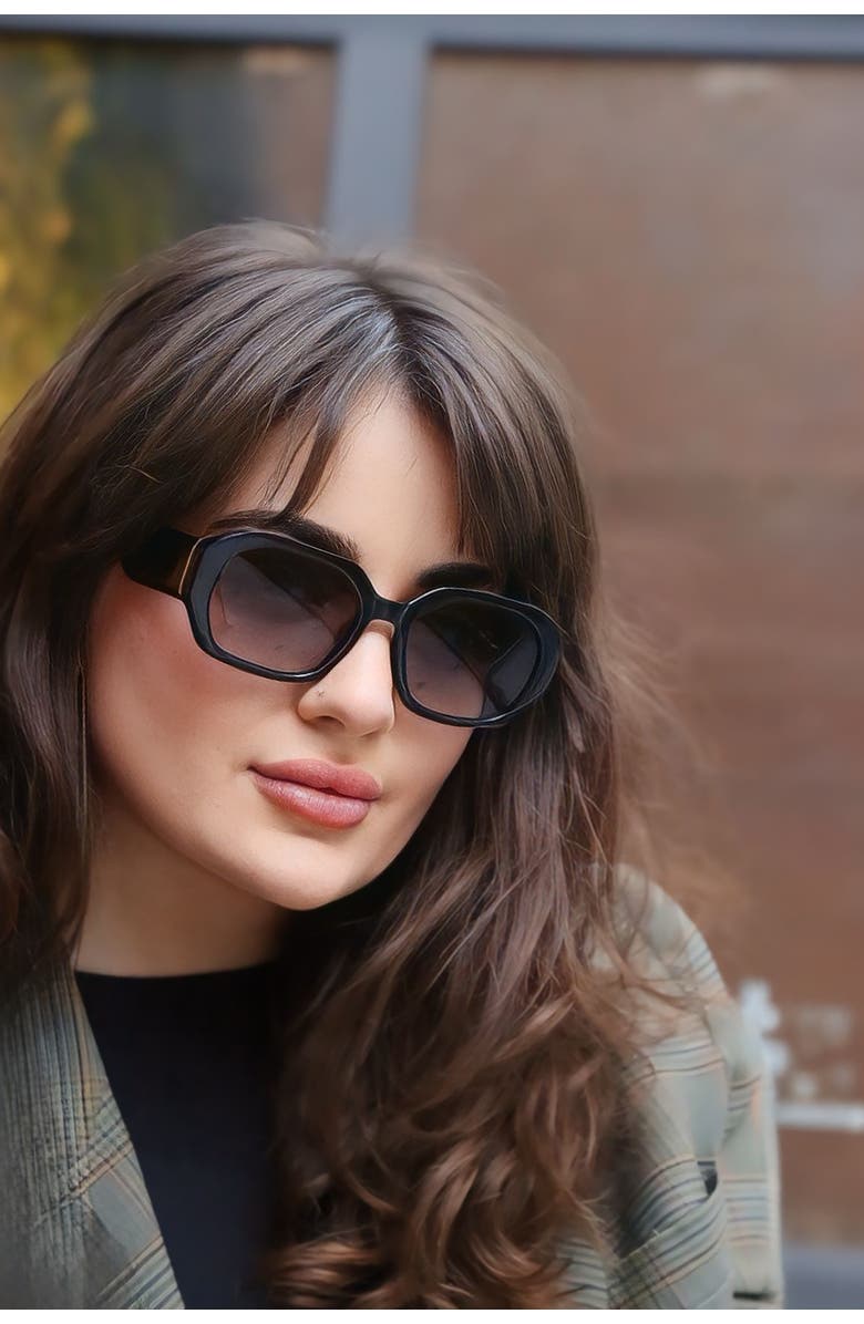 Velvet Eyewear Nina Sunglasses, Alternate, color, Black
