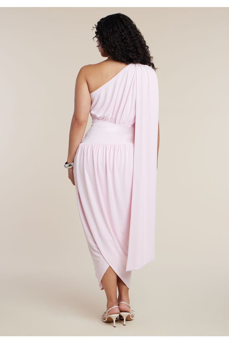 One Shoulder Draped Maxi Dress, Alternate, color, PINK LADY