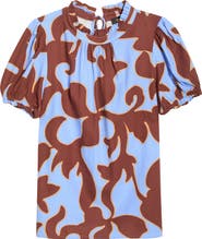 SUGARLIPS Briley Abstract Elary Puff Sleeve Top