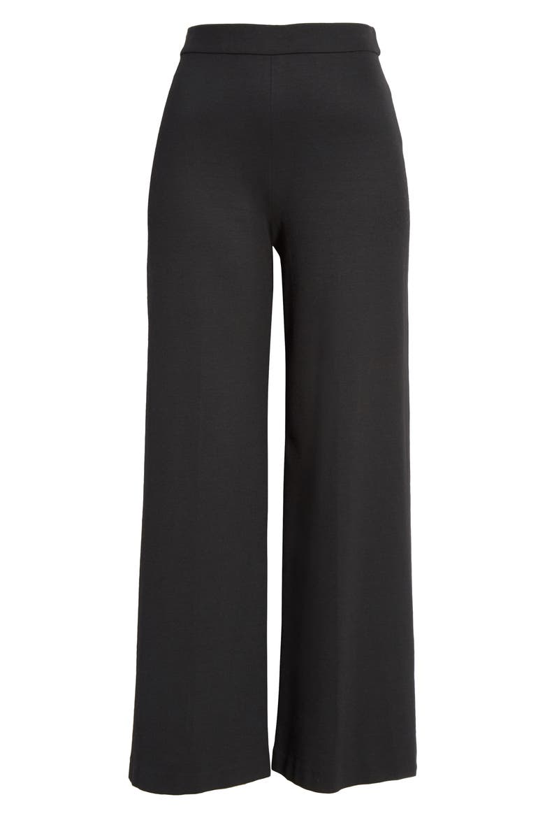 Interlock Ankle Wide Leg Pants, Alternate, color, BLACK