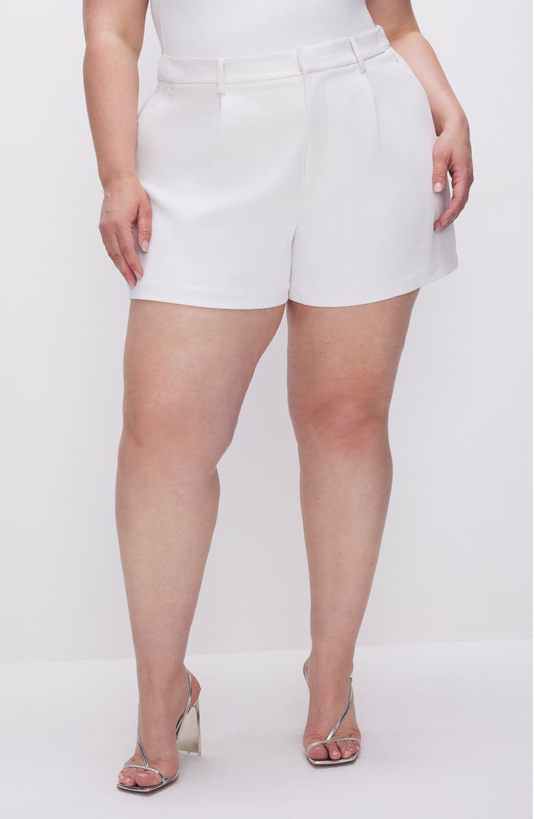 Good American High Waist Trouser Shorts, Alternate, color, Ivory001