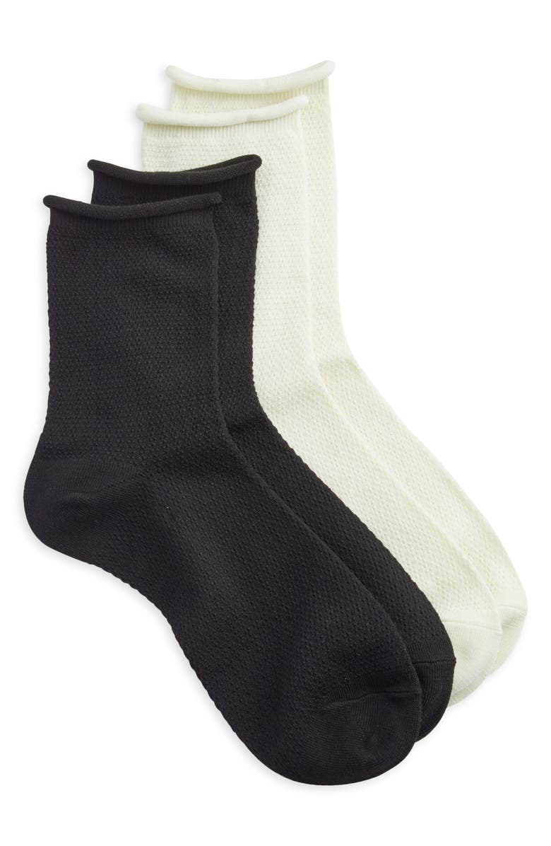 Stems Linear Assorted 2-Pack Crew Socks, Main, color, Ivory / Black