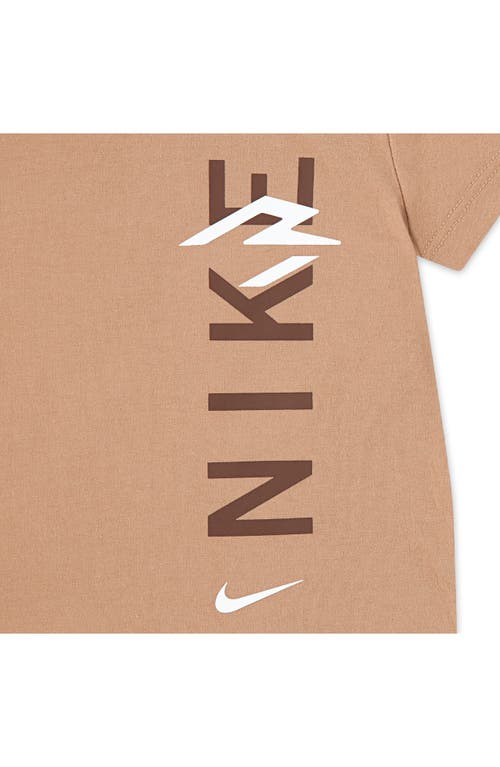 3 Brand Vertical Graphic T-shirt & Shorts Set In Hemp