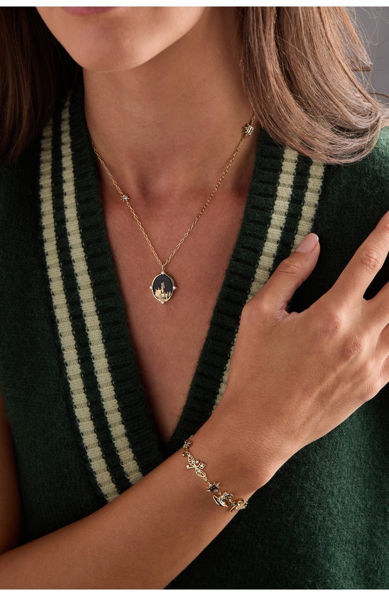 Alex and Ani Harry Potter Mixed Icon Inline Charm Bracelet, Alternate, color, Gold